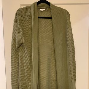 olive green cardigan